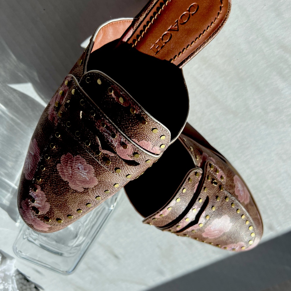 New Coach Fiona Mules Loafer Floral